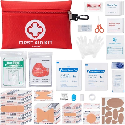 150Pc Mini First Aid Kit, Portable Emergency Kit for Car Travel Camping