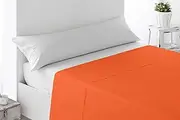 Miracle Home. Soft and Comfortable Flat Sheet, 100% Brushed Microfiber, Wrinkle Free and Anti Peel, 210 x 270 cm, for 135 cm Beds, Orange