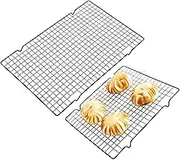 2 Pcs Cooking Rack Baking Racks,Nonstick Carbon Steel Baking & Cooling Grid for Roasting,Grilling, Cooking, Cooling, Oven & Dishwasher Safe (16 x 10in & 11 x 10in)