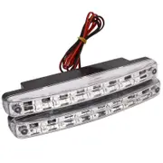 Newest 2pcs High Quality Super White 8 LED Daytime Running Lights 12V DC Headlight Universal parkin White lights
