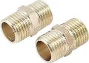 uxcell 2pcs 1/4"PT Male Thread Hydraulic Coupling Adapter Nipple Fitting