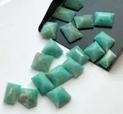 15-16mm Amazonite Fancy Cut Cabochons, Amazonite Rose Cut Flat Back Cabochons