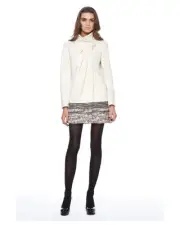 Badgley Mischka Victoria Top Button Swing Coat Almond or Off White-NWT-RP: $695