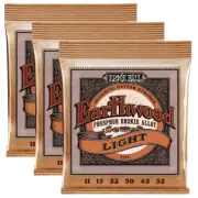 3 SETS Ernie Ball 2148 Phosphor Bronze LIGHT 11-52 Acoustic Guitar Strings