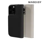 MAGEASY APPLE 蘋果 IPHONE 16 PRO 6.3吋 皮革翻蓋支架磁吸手機殼 支援MAGSAFE 防摔殼 磁吸殼 軍規防摔認證【愛瘋潮】