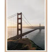 Galrie Golden Gate Bridge at Sunset - Captivating Landscape Art Photography Print, Wood Frame, 50 x 70cm (20 x 28inch)