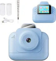 Instant Print Camera for Kids, 1080P HD Video & 48MP Photo Instant Camera with 2.4 Inch Screen & 3 Rolls Print Paper, Kids Camera Instant Print, Digital Camera for Girls and Boys (Blue)