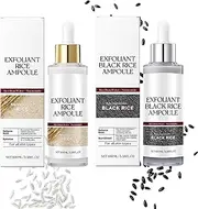 Gentle Exfoliating Ampoule – Black and White Rice Exfoliant, Rice Ampoule Duo Exfoliating Peeling Solution, Rice Exfoliator for Face (Black+White)