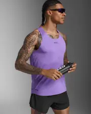 Light Speed Tech Singlet, 2XU, L, Grape Fizz/Black Reflective, Male