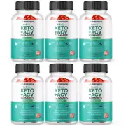 Keto+ ACV KetoRaw Gummies, Support Metabolism-6 Bottles