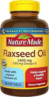 Nature Made Organic Flaxseed Oil 1,400 mg - Omega-3-6-9 for Heart Health - 300 Count (Pack of 1)