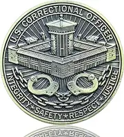 LZWIN U.S. Correctional Officer Challenge Coin - 1.57 Inch Zinc Alloy Coin with Motivational Prayer - Integrity, Safety, Justice & Respect Gift for Law Enforcement Professionals