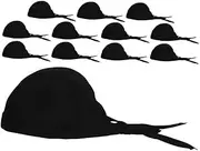 [FRCOLOR] 12pcs Japanese Hat Chef Bandana Kitchen Waiter Cook Chef Cap Hat for Men and Women Ideal for Food Service and Catering Black