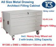 TCS NEW GREY A0 PLAN 5 DRAWER ARCHITECT CABINET w/ WHEELS Paper Posters Art Map