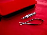 Embroidery Machine Scissors/Spring action + Serrated Tweezers/crafts/Dressmaking