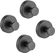 Viiotu 2/4 Pcs Suction Cup Hooks, Suction Hooks Can Pull up to 15 lbs for Bathroom, Kitchen, Toilet, Restroom on Glass,Suction Hook Suitable for Hanging Towels Suction Hooks (4Pcs Black)