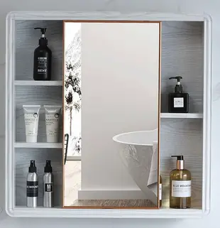 推拉鏡箱 收納櫃 置物櫃 鏡櫃 110CM 浴室鏡櫃 掛牆式洗手衛生間鏡子帶置物架廁所防水梳妝鏡 (7.5折)