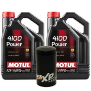 10L Motul 4100POWER 15W50 WixXP Filter Motor Oil Change Kit For Dodge Ram API SL