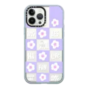 iPhone 13 Pro Max Impact Case Pastel Flowers Checker
