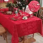 Christmas Tablecloth Rectangle 52x70 Inch,Spillproof Washable Poinsettia Jacq...
