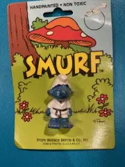vtg 1980 Smurfs Schleich Figure pvc toy New 20134 Judo Karate muay thai peyo