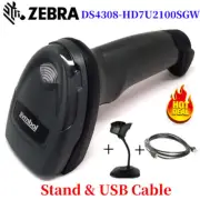 Zebra Symbol DS4308-HD7U2100SGW Handheld 1D 2D Barcode Scanner w/Stand USB Cord