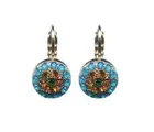Mariana Earrings Glamorous Caribbean Blue Opal, Orange & Emerald Austrian Cry...
