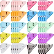 50 Pcs Triangular Transparent File Corner Clip Transparent Paper Corner Clips Plastic Cute Books Triangle Binder Clips for Office Staff Student Teacher Prevent Books Curling