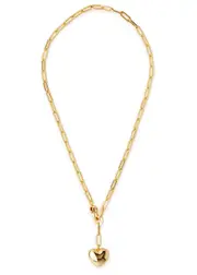 Jenny Bird Puffy Heart 14kt Gold-dipped Necklace ONE SIZE