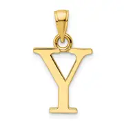14k Yellow Gold Polished Letter Y Pendant