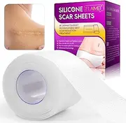 Silicone Scar Sheets (1.6 x 60"Roll-1.5M), Scar Tape Scar Removal Strips, Effective Soften and Flatten Old & New Scars Caused by Acne, C-Section, Keloid, Burn, Surgery, Washable, Clear