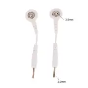 2PCS Electrode Lead Wires Pin-To-Snap Adapter Cables Plug w/ TENS 2 to 3.5mm