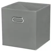 11"x11"x11" Foldable Storage Cube Bins Fabric Storage Organizer Bins Grey