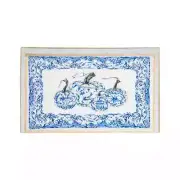 Jaye's Studio Chelsea Enameled Oliver Tray 8x12 BLUE & WHITE PUMPKINS CHINOISERI