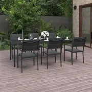 7 Piece Outdoor Dining Set Steel, Garden Furniture Sets