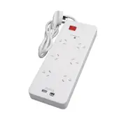 Click 6 Outlet Power Board With USB Charger
