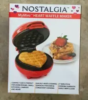 Nostalgia MyMini Heart 5" Waffle Maker~Brand New~Never Opened