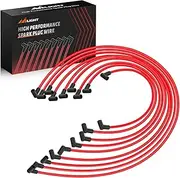 Nilight Spark Plug Wire 10.5 mm 90 Degree Boots High Performance Ignition Wire Compatible with Chevy SBC BBC 305 350 454 Electronic V8 Engine with HEI Distributor