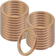 uxcell 20pcs Split Keychain Rings, 25mm Round Flat Keyrings Stainless Steel Open Key Chain Ring Dog Tag Rings for DIY Keychain Craft Lanyard, 1.8mm Thick, Rose Gold