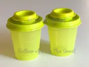 TUPPERWARE Salt and Pepper Shakers Spice Small Midgets Mini Chartreuse Green