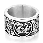 Embossed Stainless Steel Ring Steel - 11