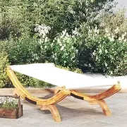 Outdoor Sun Lounge Bed - Garden Patio Lounger Day Chaise 100x188.5x44 cm Solid Bent Wood Cream