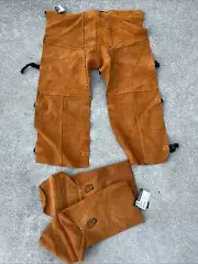 NEW Steiner Cowhide Welding Chaps: One Size (24" x 39") And Pair Of Leggings