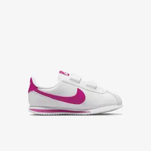 NIKE CORTEZ BASIC SL PSV 白桃紅 魔鬼氈 皮革 休閒 阿甘鞋 中童鞋【904767-109】