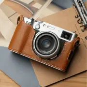 Genuine Leather Camera Half Cases Bag Covers Bottom Open Fit For Fujifilm X100Vi