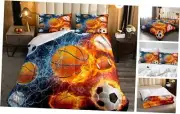 Sports Bedding Set for Boys,Baseball Basketball Comforter Set Twin Sports 01