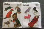 Butterick NEW & UNCUT Patterns B6536 & B6432 DOG PET COATS & HATS (S-XL)