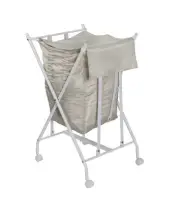 Honey-Can-Do Steel Folding No Bend Lifting Laundry Hamper with Removable Polycot