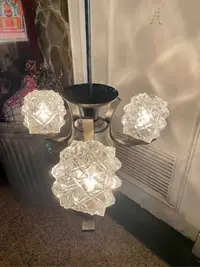 在飛比找Yahoo!奇摩拍賣優惠-Vintage 普普風鑽石切割玻璃吊燈 吸頂燈 玄關燈 酒吧