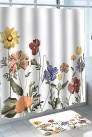 Modest Multi Colored Flower Garden Shower Curtain